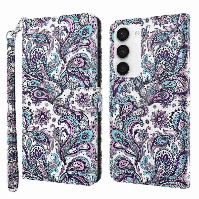 Κάλυμμα Samsung Galaxy S23 Plus 5G με κορδονι Strappy Paisley Pattern