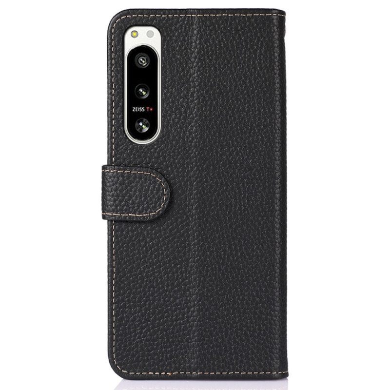 Κάλυμμα Sony Xperia 5 IV Khazneh Lychee Leather