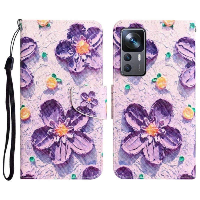 Κάλυμμα Xiaomi 12T / 12T Pro με κορδονι Strappy Flowers