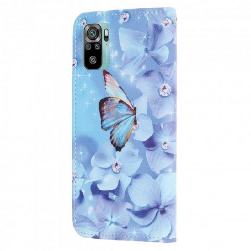 Κάλυμμα Xiaomi Redmi Note 10 / 10S με κορδονι Strappy Diamond Butterflies