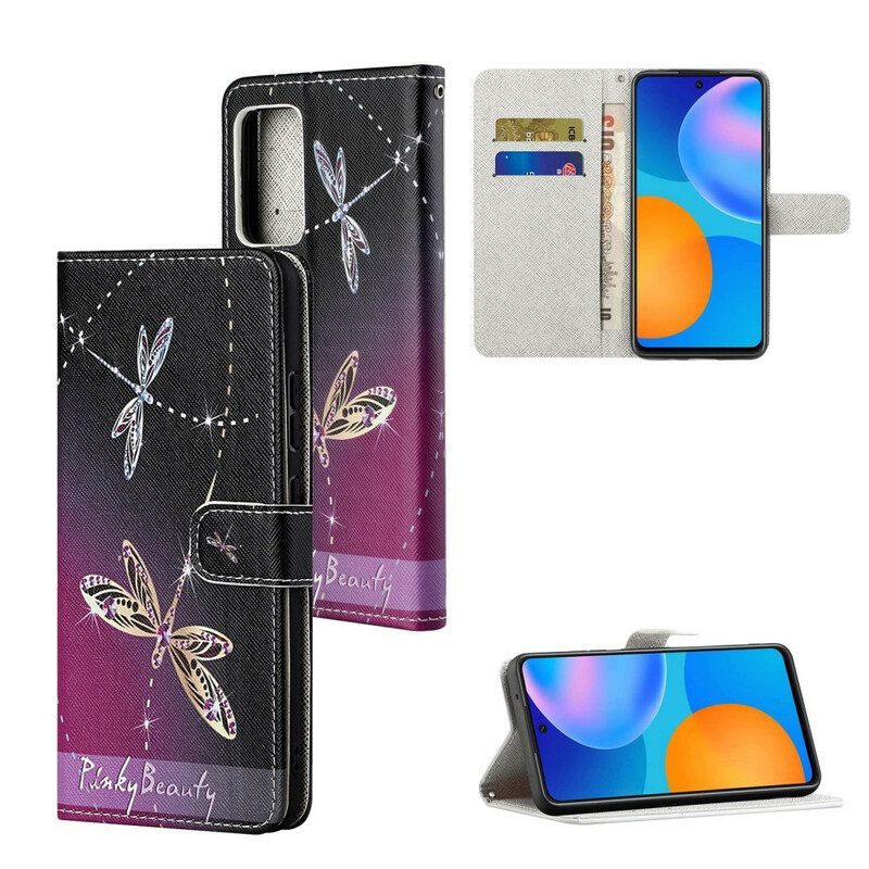 Κάλυμμα Xiaomi Redmi Note 10 5G με κορδονι Strappy Dragonflies