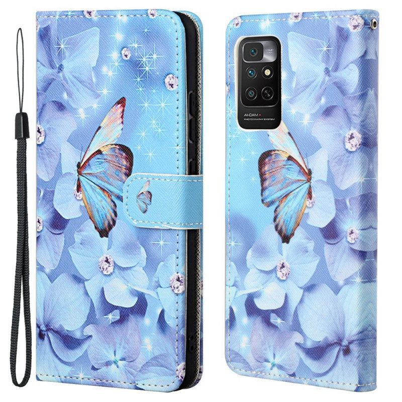 Κάλυμμα Xiaomi Redmi Note 11 / 11S με κορδονι Strappy Diamond Butterflies