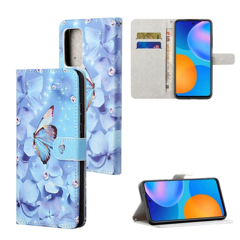 Κάλυμμα Xiaomi Redmi Note 11 / 11S με κορδονι Strappy Diamond Butterflies