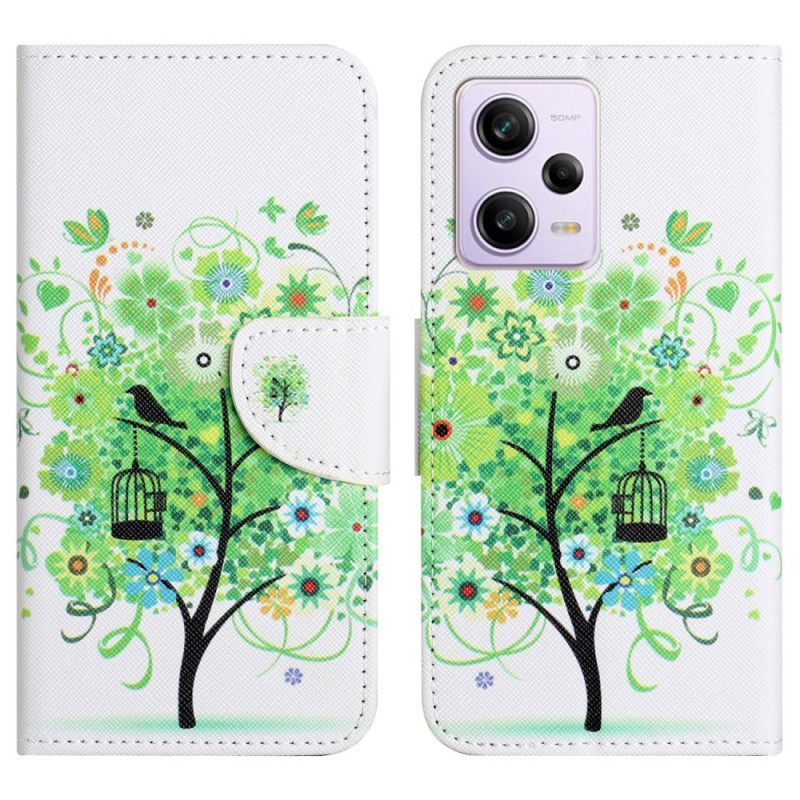 Κάλυμμα Xiaomi Redmi Note 12 5G με κορδονι Πράσινο Φύλλωμα Strap Tree