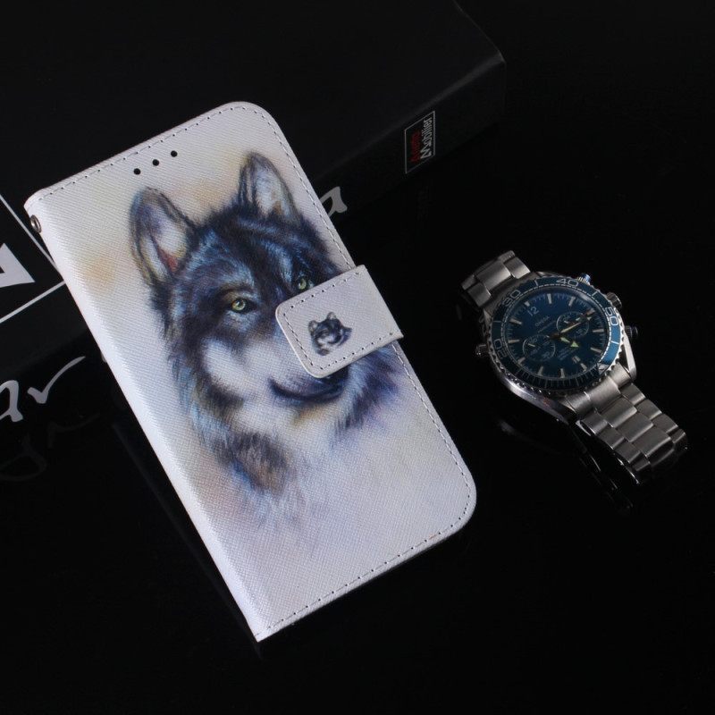 Κάλυμμα Xiaomi Redmi Note 12 5G με κορδονι Strappy Watercolor Wolf