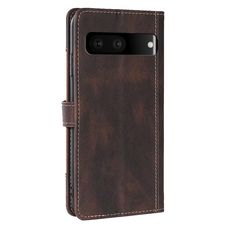 Θήκη Flip Google Pixel 7 Faux Leather Bicolor Stylish