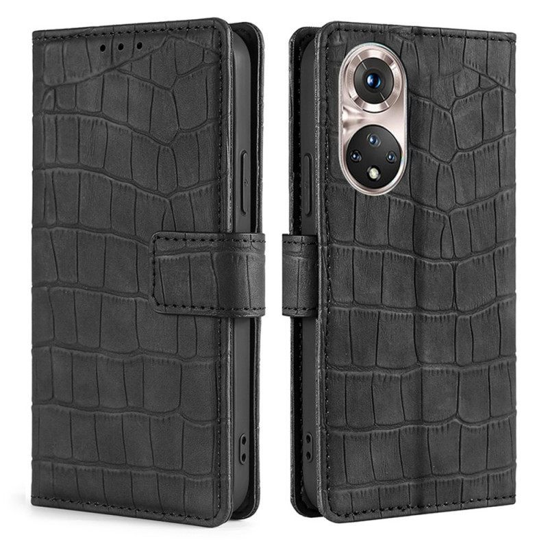 Θήκη Flip Honor 50 Pro Pro Skin-touch Crocodile