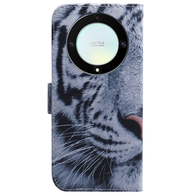 Θήκη Flip Honor Magic 5 Lite με κορδονι Strappy White Tiger