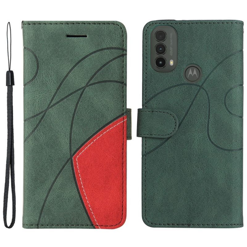 Θήκη Flip Moto E40 / E30 / E20 Δίχρωμο Signature Faux Leather