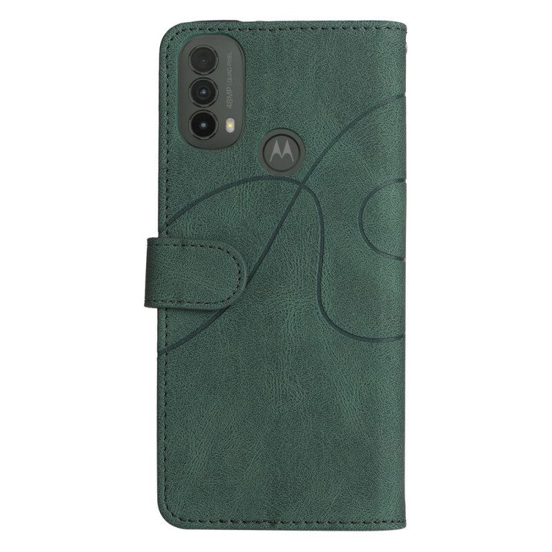 Θήκη Flip Moto E40 / E30 / E20 Δίχρωμο Signature Faux Leather