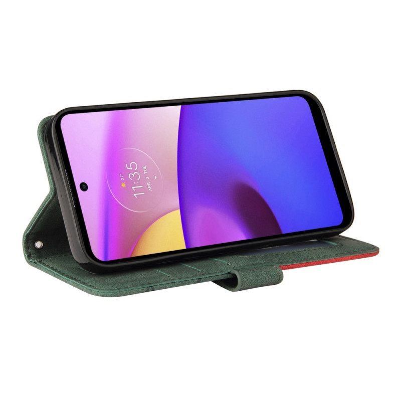 Θήκη Flip Moto E40 / E30 / E20 Δίχρωμο Signature Faux Leather