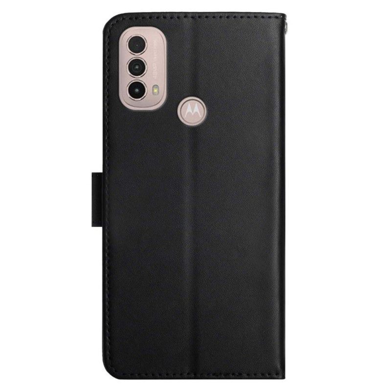 Θήκη Flip Moto E40 / E30 / E20 Γνήσιο Δέρμα Nappa