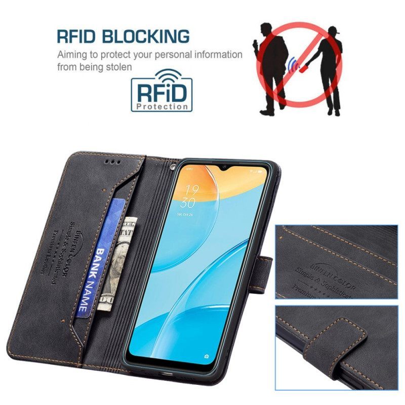 Θήκη Flip Oppo A15 Χρώμα Rfid Binfen