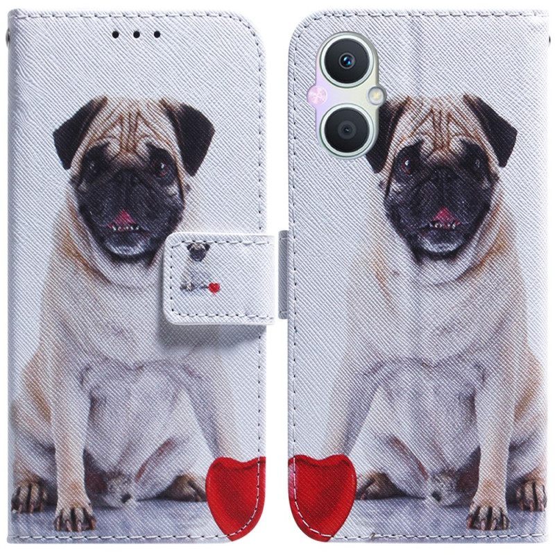 Θήκη Flip Oppo Reno 8 Lite Pug Dog