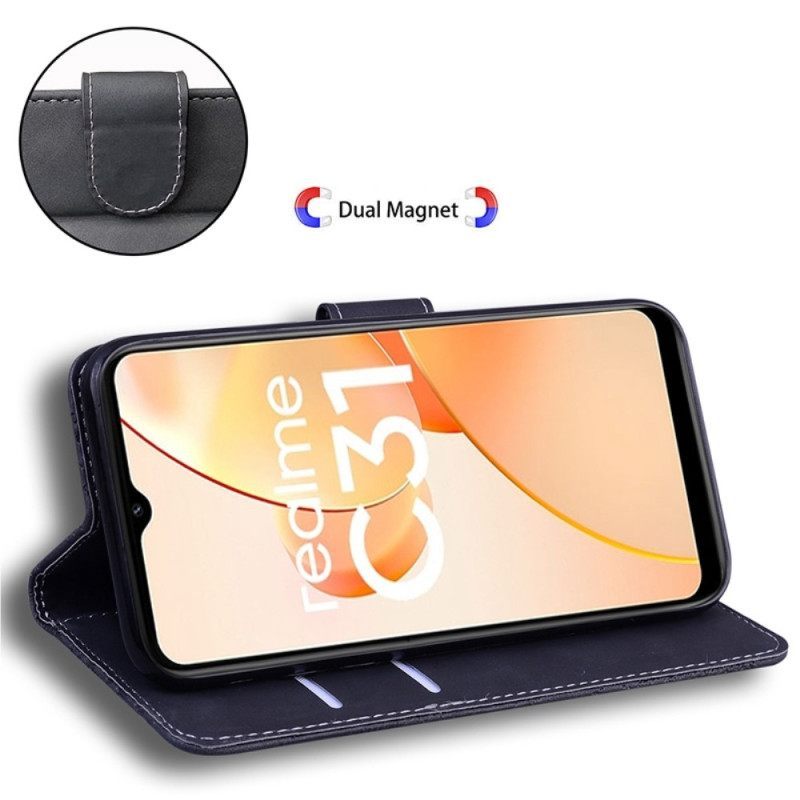 Θήκη Flip Realme C31 Εκτύπωση Προσώπου Tiger