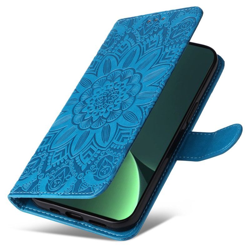 Θήκη Flip Xiaomi 13 Mandala Sun Με Κορδόνι