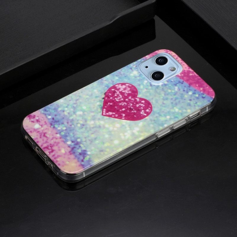 Θήκη iPhone 14 Glitter Heart