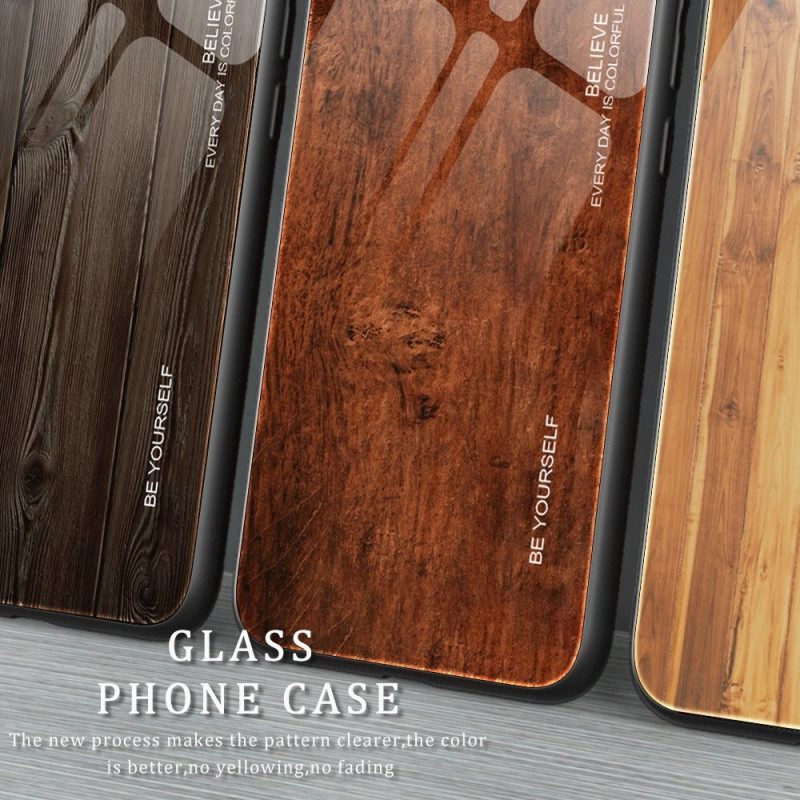 Θήκη iPhone 14 Σχεδιασμός Ξύλου Tempered Glass