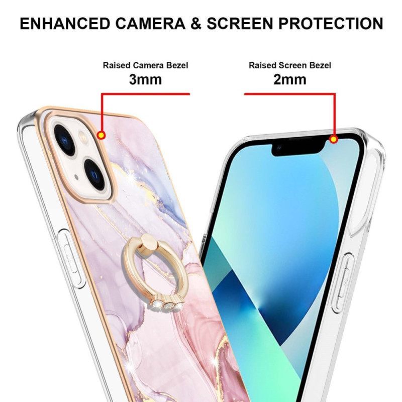 Θήκη iPhone 15 Plus Μαρμάρινο Στυλ Με Δαχτυλίδι Στήριξης