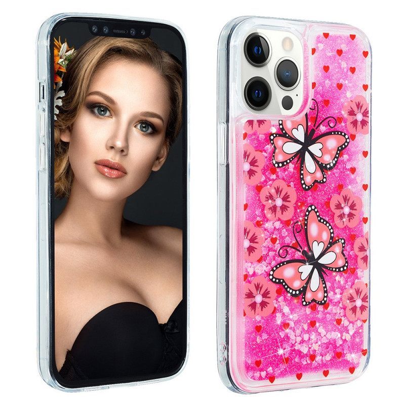 Θήκη iPhone 15 Pro Max Πεταλούδες Glitter