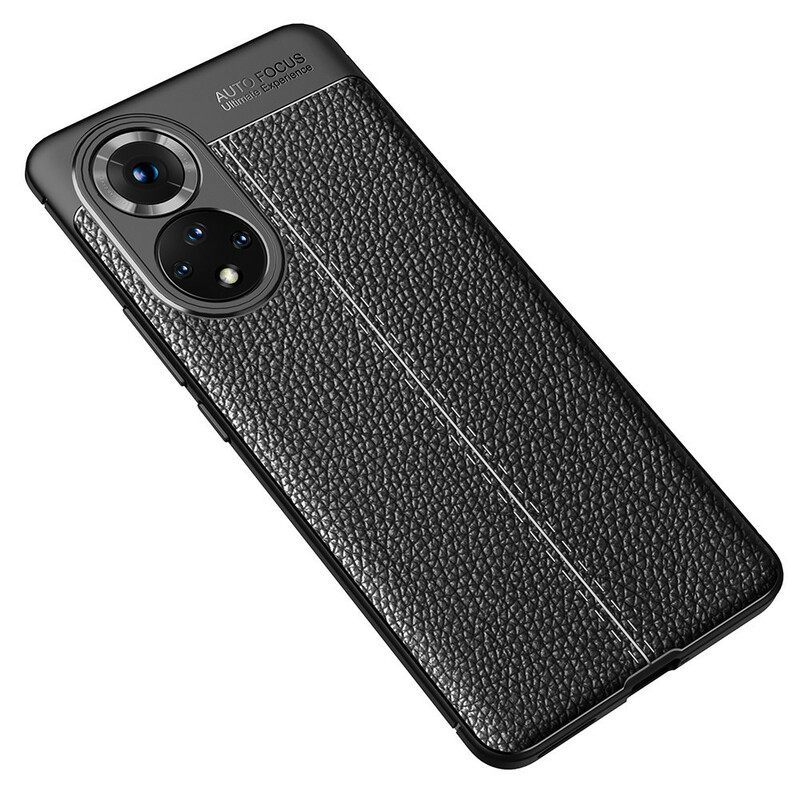 θηκη κινητου Honor 50 Pro Pro Double Line Leather Effect Litchi