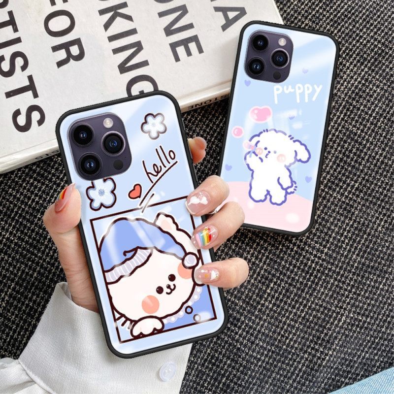 θηκη κινητου iPhone 15 Pro Max Milk Tea Rabbit Tempered Glass