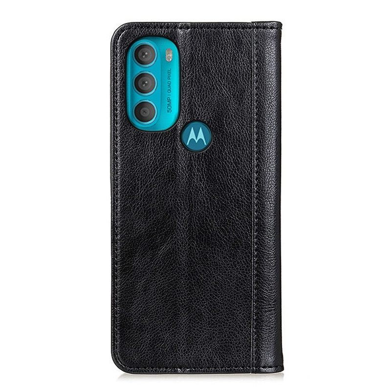 θηκη κινητου Moto G71 5G Θήκη Flip Elegance Split Leather Litchi