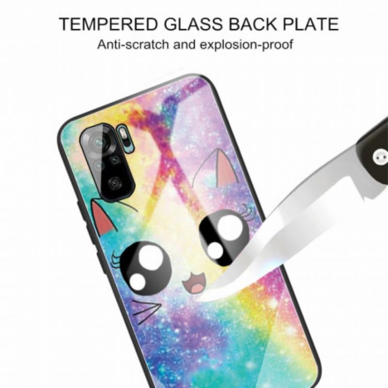 θηκη κινητου Poco M5s Γάτα Tempered Glass