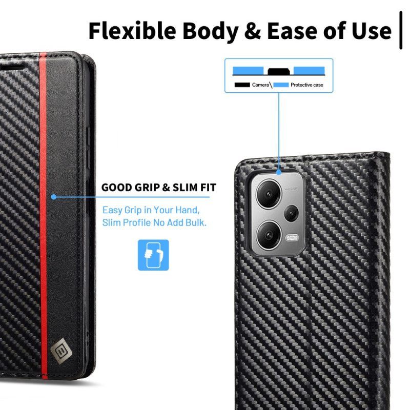 θηκη κινητου Poco X5 5G Θήκη Flip Carbon Fiber Lc.imeeke