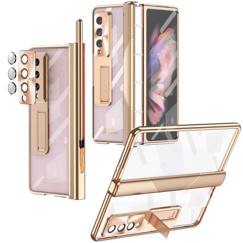 θηκη κινητου Samsung Galaxy Z Fold 4 Διαφανές Σκληρυμένο Γυαλί Και Μεντεσέ