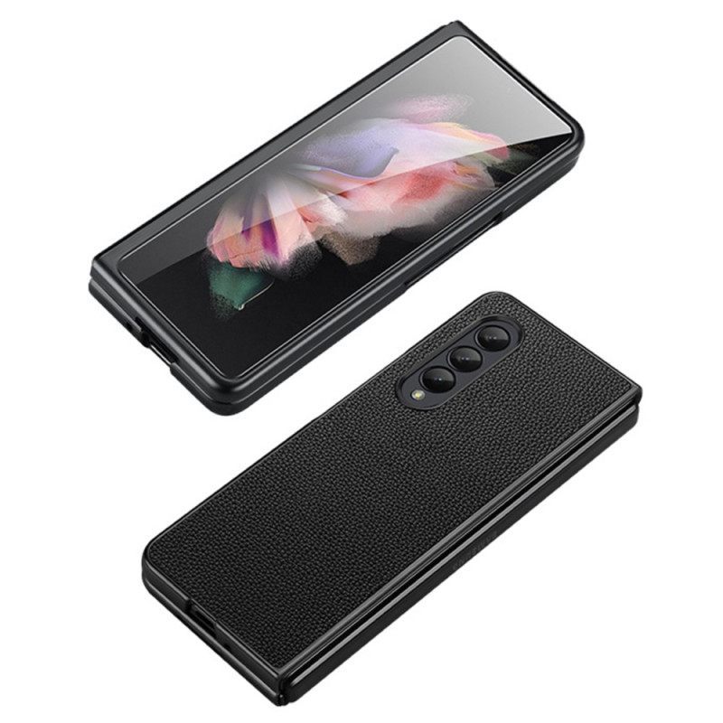 θηκη κινητου Samsung Galaxy Z Fold 4 Γνήσιο Δέρμα Litchi