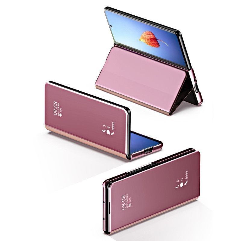 θηκη κινητου Samsung Galaxy Z Fold 4 Θήκη Flip Καθρέφτης Και Διαφάνεια