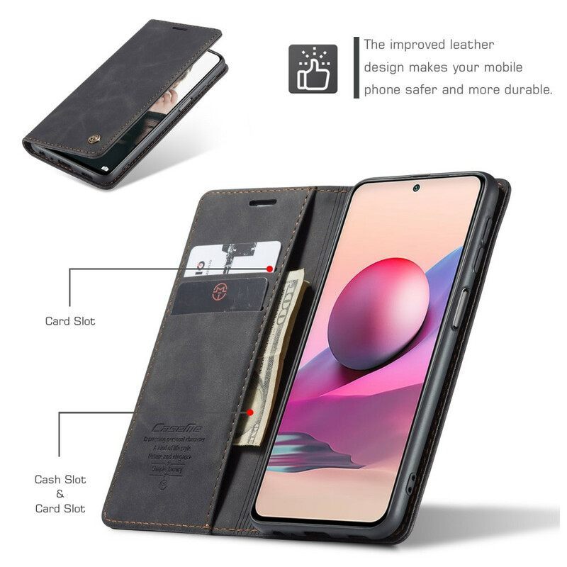 θηκη κινητου Xiaomi Redmi Note 10 / 10S Θήκη Flip Caseme Δερμάτινο Εφέ