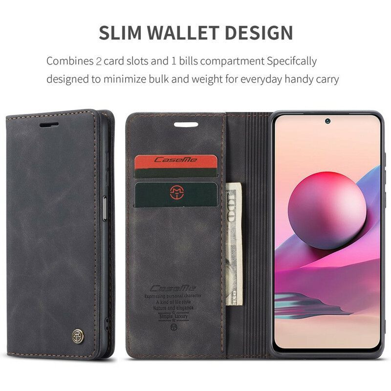 θηκη κινητου Xiaomi Redmi Note 10 / 10S Θήκη Flip Caseme Δερμάτινο Εφέ