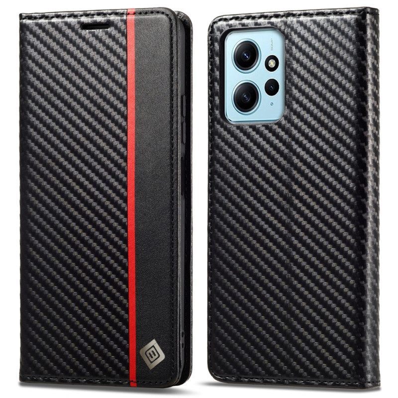 θηκη κινητου Xiaomi Redmi Note 12 4G Θήκη Flip Carbon Fiber Lc.imeeke