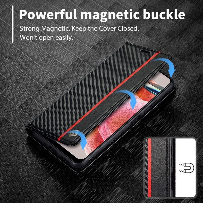 θηκη κινητου Xiaomi Redmi Note 12 4G Θήκη Flip Carbon Fiber Lc.imeeke