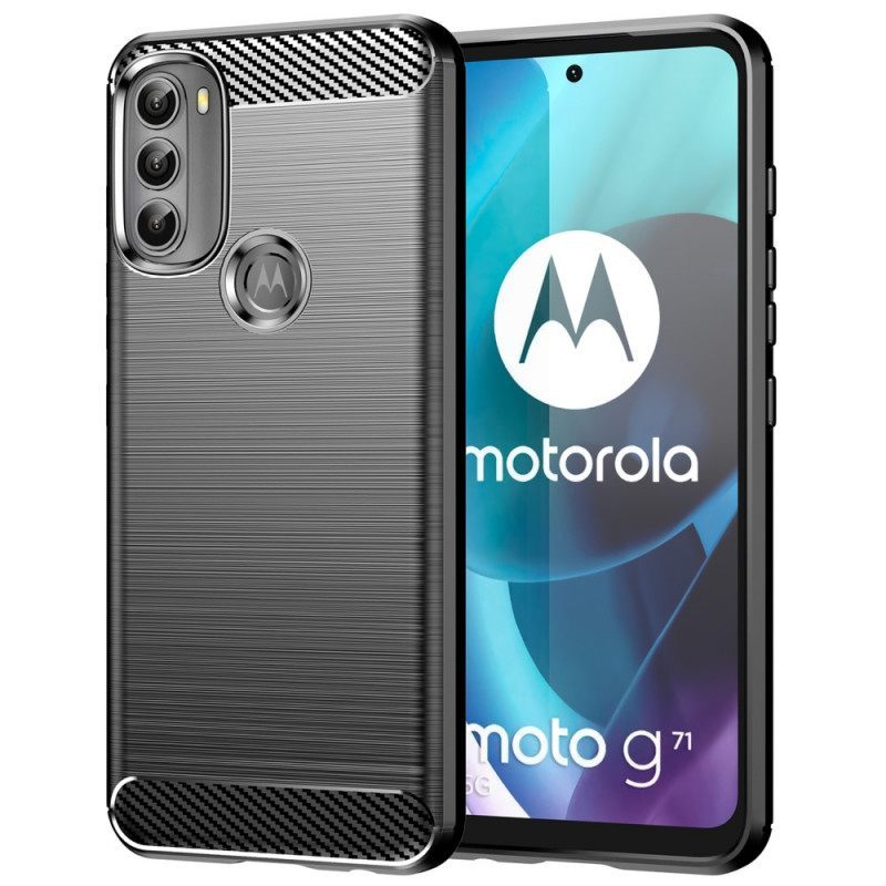 Θήκη Moto G71 5G Βουρτσισμένο Ανθρακόνημα