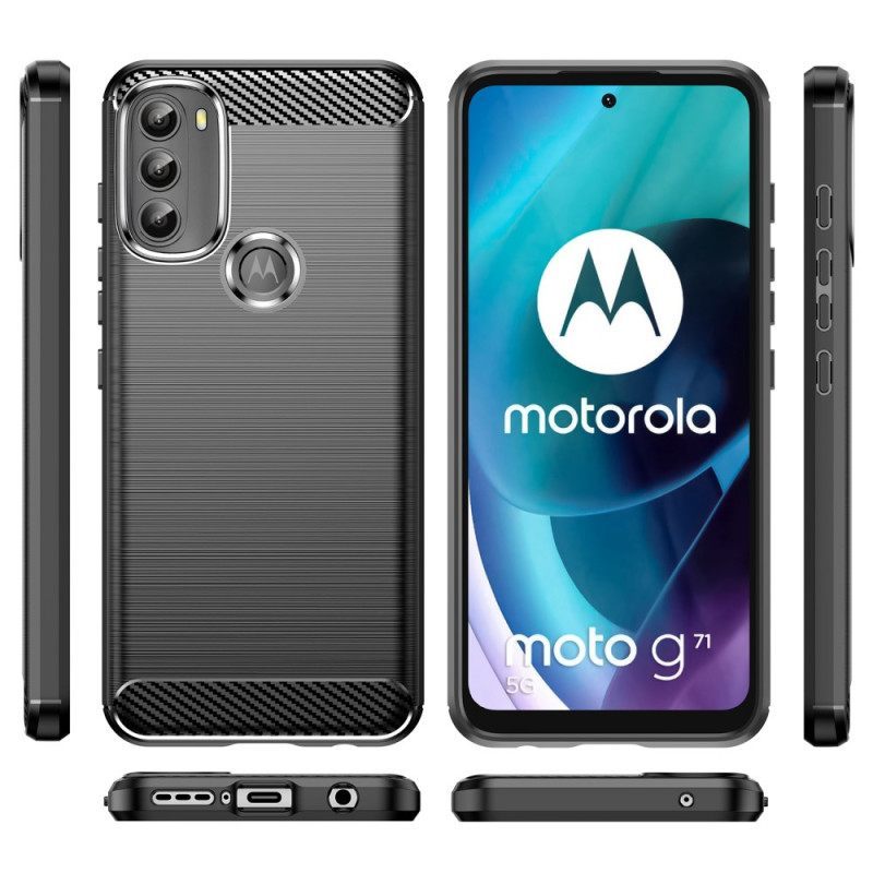 Θήκη Moto G71 5G Βουρτσισμένο Ανθρακόνημα