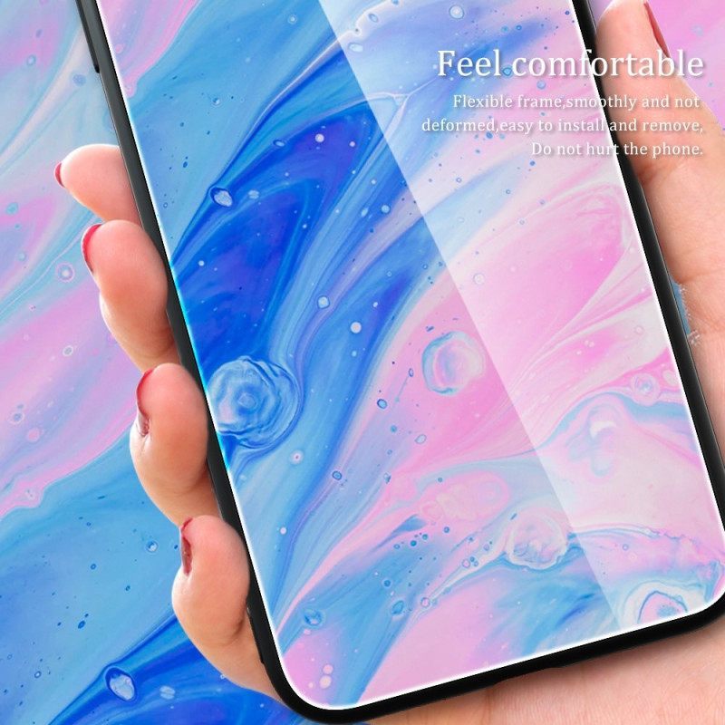 Θήκη Oppo Reno 8 Χρώματα Μαρμάρου Σκληρυμένο Γυαλί