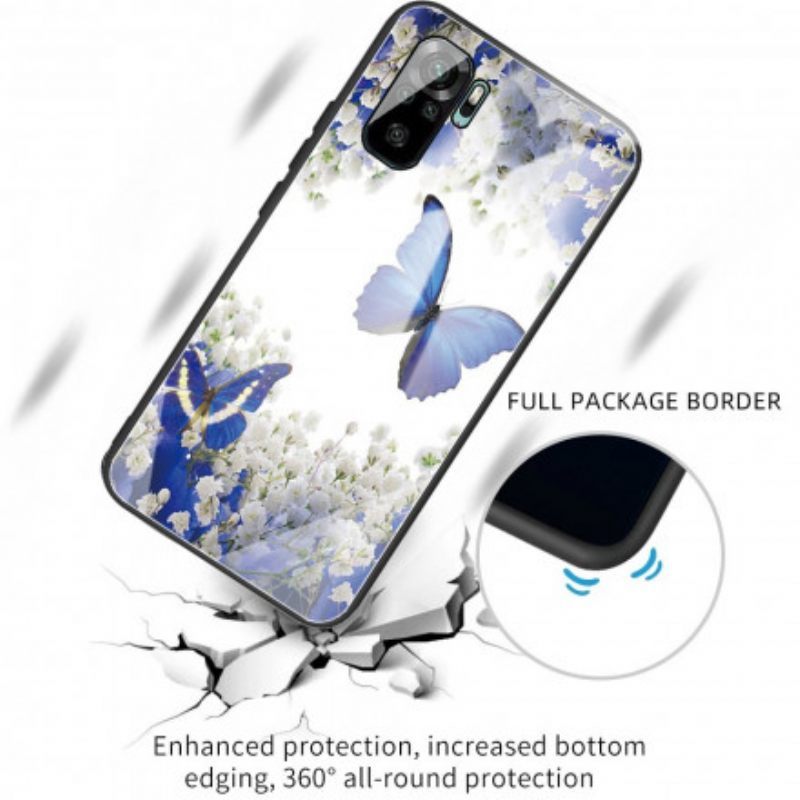 Θήκη Poco M5s Πεταλούδες Σχέδιο Tempered Glass