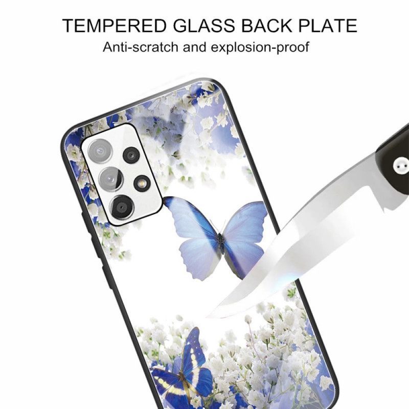 Θήκη Samsung Galaxy A13 Πεταλούδες Σχέδιο Tempered Glass