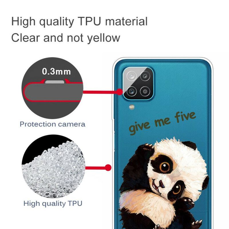 Θήκη Samsung Galaxy M12 / A12 Χωρίς Ραφή Panda Give Me Five