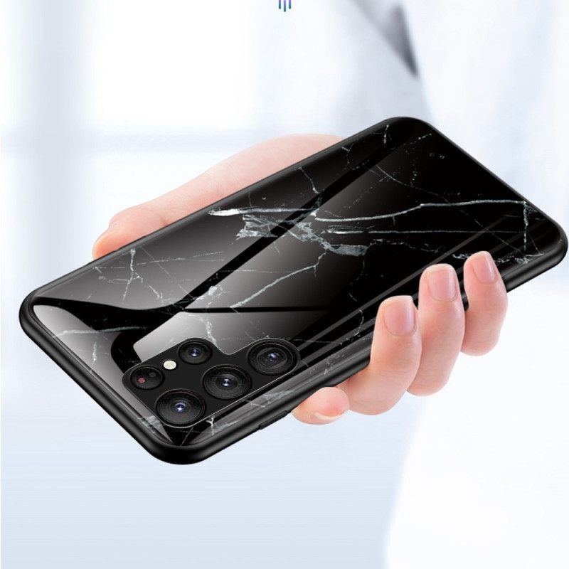 Θήκη Samsung Galaxy S23 Ultra 5G Μάρμαρο Tempered Glass