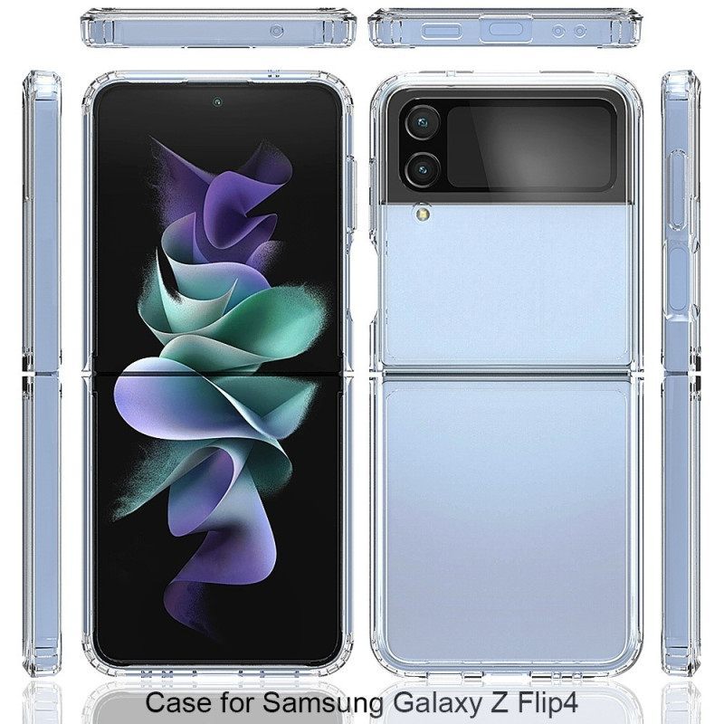 Θήκη Samsung Galaxy Z Flip 4 Θήκη Flip Διαφανές Ενισχυμένο Περίγραμμα