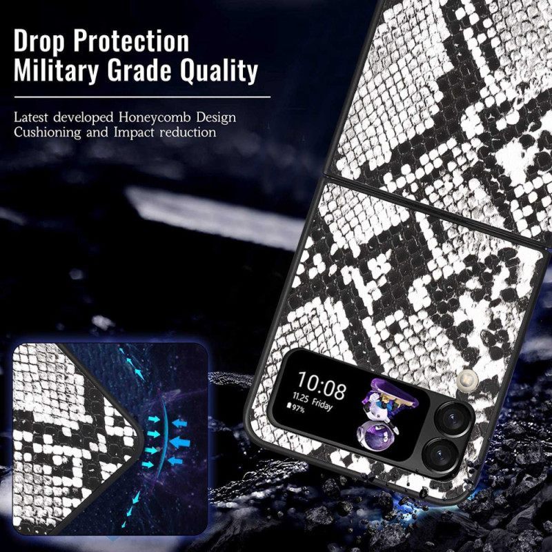 Θήκη Samsung Galaxy Z Flip 4 Θήκη Flip Εφέ Snake Skin