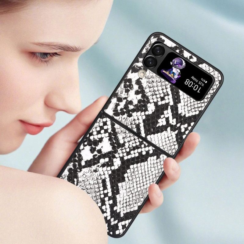 Θήκη Samsung Galaxy Z Flip 4 Θήκη Flip Εφέ Snake Skin