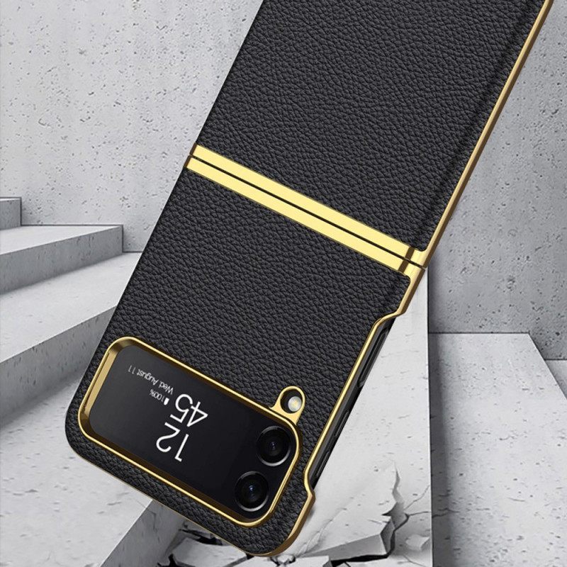 Θήκη Samsung Galaxy Z Flip 4 Θήκη Flip Gkk Litchi Leather Effect